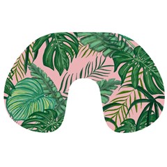 Tropical Greens Leaves Design Travel Neck Pillows