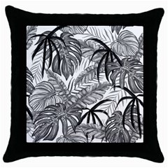 Drawing Leaves Nature Picture Throw Pillow Case (black)