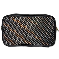 Rattan Wood Background Pattern Toiletries Bag (one Side) by Sapixe