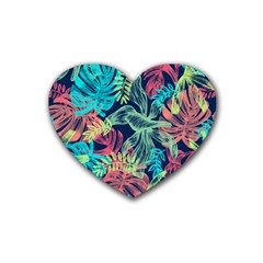 Leaves Tropical Picture Plant Heart Coaster (4 Pack) 