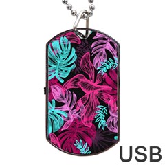 Leaves Drawing Reason Pattern Dog Tag Usb Flash (two Sides) by Sapixe