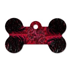 Wgt Fractal Red Black Pattern Dog Tag Bone (one Side) by Sapixe