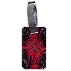 Wgt Fractal Red Black Pattern Luggage Tags (one Side) 