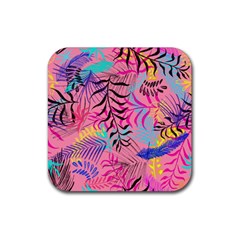 Illustration Reason Leaves Design Rubber Coaster (square) 