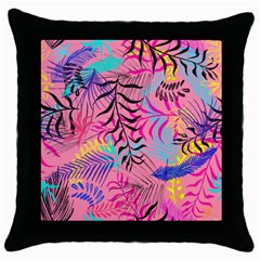 Illustration Reason Leaves Design Throw Pillow Case (black)