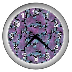 Modern Abstract Texture Pattern Wall Clock (silver) by dflcprints