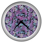 Modern Abstract Texture Pattern Wall Clock (Silver) Front