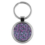 Modern Abstract Texture Pattern Key Chains (Round)  Front