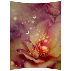 Wonderful Roses With Butterflies And Light Effects Back Support Cushion by FantasyWorld7