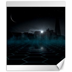 Skyline Night Star Sky Moon Sickle Canvas 20  x 24 