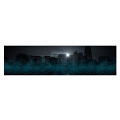 Skyline Night Star Sky Moon Sickle Satin Scarf (Oblong)