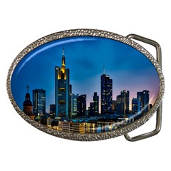 Frankfurt Germany Panorama City Belt Buckles