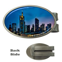 Frankfurt Germany Panorama City Money Clips (Oval) 