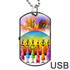 African American Women Dog Tag Usb Flash (one Side)