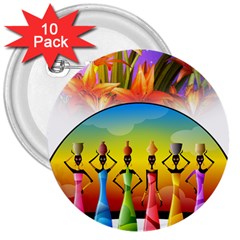 African American Women 3  Buttons (10 Pack)  by AlteredStates