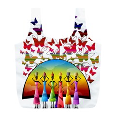 African Americn Art African American Women Full Print Recycle Bag (l)