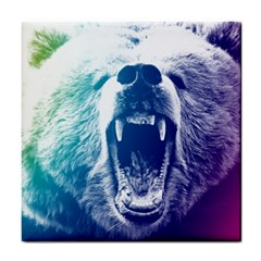 Bear Grizzly Wallpaper Tile Coasters