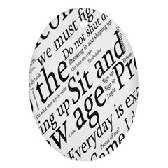 Abstract Minimalistic Text Typography Grayscale Focused Into Newspaper Ornament (Oval)