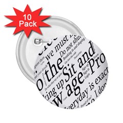 Abstract Minimalistic Text Typography Grayscale Focused Into Newspaper 2.25  Buttons (10 pack) 