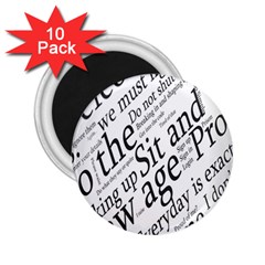 Abstract Minimalistic Text Typography Grayscale Focused Into Newspaper 2.25  Magnets (10 pack) 