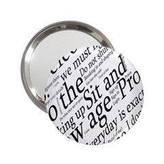 Abstract Minimalistic Text Typography Grayscale Focused Into Newspaper 2.25  Handbag Mirrors