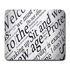 Abstract Minimalistic Text Typography Grayscale Focused Into Newspaper Large Mousepads