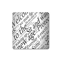 Abstract Minimalistic Text Typography Grayscale Focused Into Newspaper Square Magnet