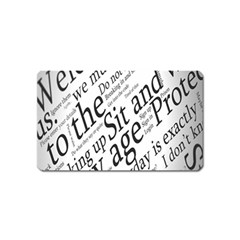 Abstract Minimalistic Text Typography Grayscale Focused Into Newspaper Magnet (Name Card)