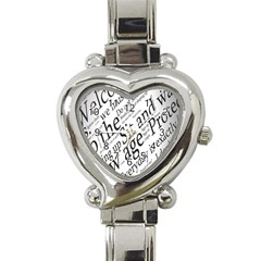 Abstract Minimalistic Text Typography Grayscale Focused Into Newspaper Heart Italian Charm Watch
