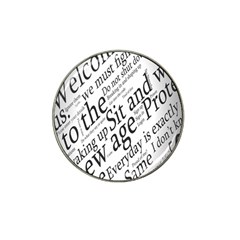 Abstract Minimalistic Text Typography Grayscale Focused Into Newspaper Hat Clip Ball Marker