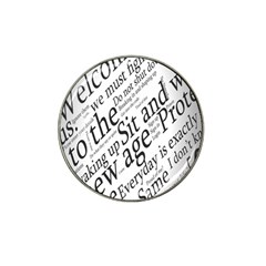 Abstract Minimalistic Text Typography Grayscale Focused Into Newspaper Hat Clip Ball Marker (4 pack)