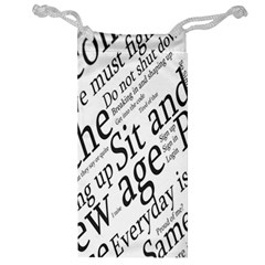 Abstract Minimalistic Text Typography Grayscale Focused Into Newspaper Jewelry Bag