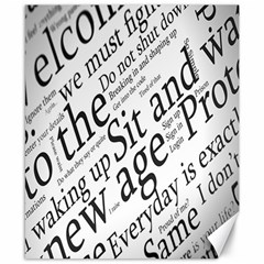 Abstract Minimalistic Text Typography Grayscale Focused Into Newspaper Canvas 8  x 10 