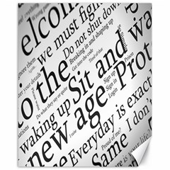 Abstract Minimalistic Text Typography Grayscale Focused Into Newspaper Canvas 16  x 20 