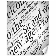 Abstract Minimalistic Text Typography Grayscale Focused Into Newspaper Canvas 18  x 24 