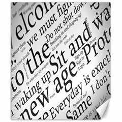 Abstract Minimalistic Text Typography Grayscale Focused Into Newspaper Canvas 20  x 24 