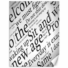 Abstract Minimalistic Text Typography Grayscale Focused Into Newspaper Canvas 36  x 48 