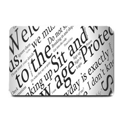 Abstract Minimalistic Text Typography Grayscale Focused Into Newspaper Small Doormat 