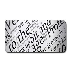 Abstract Minimalistic Text Typography Grayscale Focused Into Newspaper Medium Bar Mats