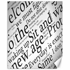 Abstract Minimalistic Text Typography Grayscale Focused Into Newspaper Canvas 11  x 14 