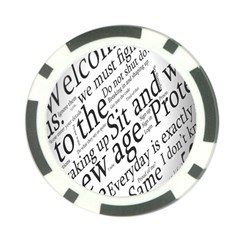 Abstract Minimalistic Text Typography Grayscale Focused Into Newspaper Poker Chip Card Guard