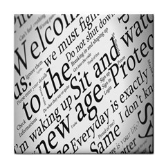 Abstract Minimalistic Text Typography Grayscale Focused Into Newspaper Face Towel