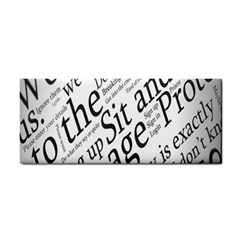 Abstract Minimalistic Text Typography Grayscale Focused Into Newspaper Hand Towel