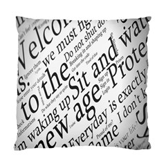 Abstract Minimalistic Text Typography Grayscale Focused Into Newspaper Standard Cushion Case (One Side)