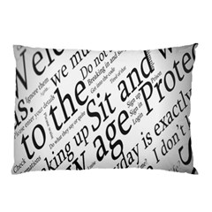 Abstract Minimalistic Text Typography Grayscale Focused Into Newspaper Pillow Case