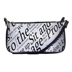 Abstract Minimalistic Text Typography Grayscale Focused Into Newspaper Shoulder Clutch Bag