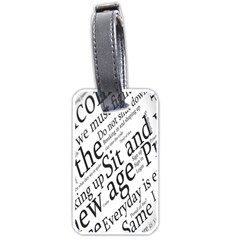 Abstract Minimalistic Text Typography Grayscale Focused Into Newspaper Luggage Tags (One Side) 