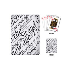 Abstract Minimalistic Text Typography Grayscale Focused Into Newspaper Playing Cards (Mini)