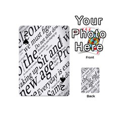 Abstract Minimalistic Text Typography Grayscale Focused Into Newspaper Playing Cards 54 (Mini)