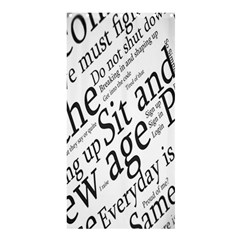 Abstract Minimalistic Text Typography Grayscale Focused Into Newspaper Shower Curtain 36  x 72  (Stall) 